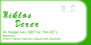 miklos derer business card